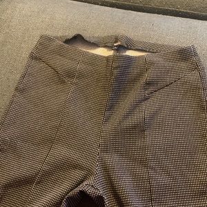 Black and white straight leg slacks